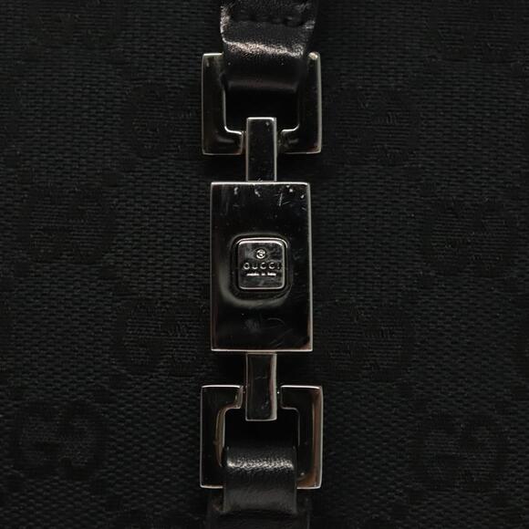 GUCCI GG Canvas Jackie Hand Bag Black Silver 002 002 - Picture 14 of 16